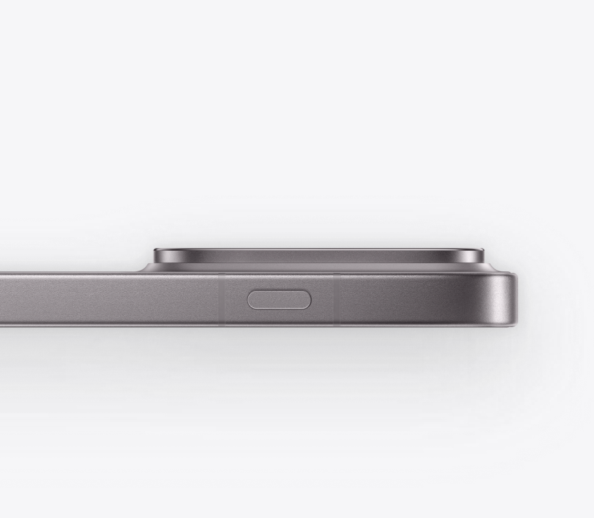 Side view of OPPO Find X10 (Mist Grey) lustrous metal frame edge