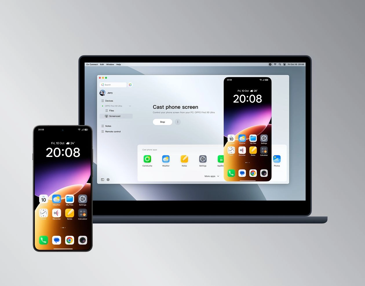 Interfaz de duplicación de pantalla con PC Connect
