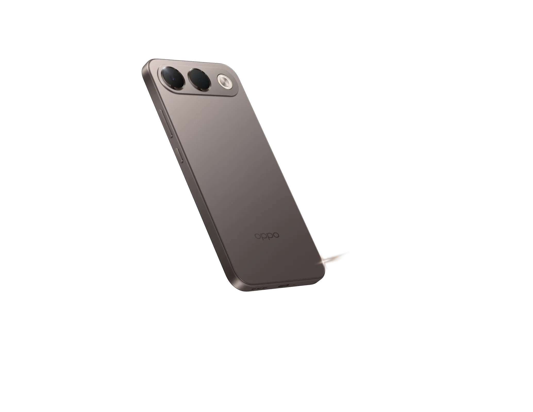 OPPO A7 Pro 5G in Shine Titanium, shown from the back