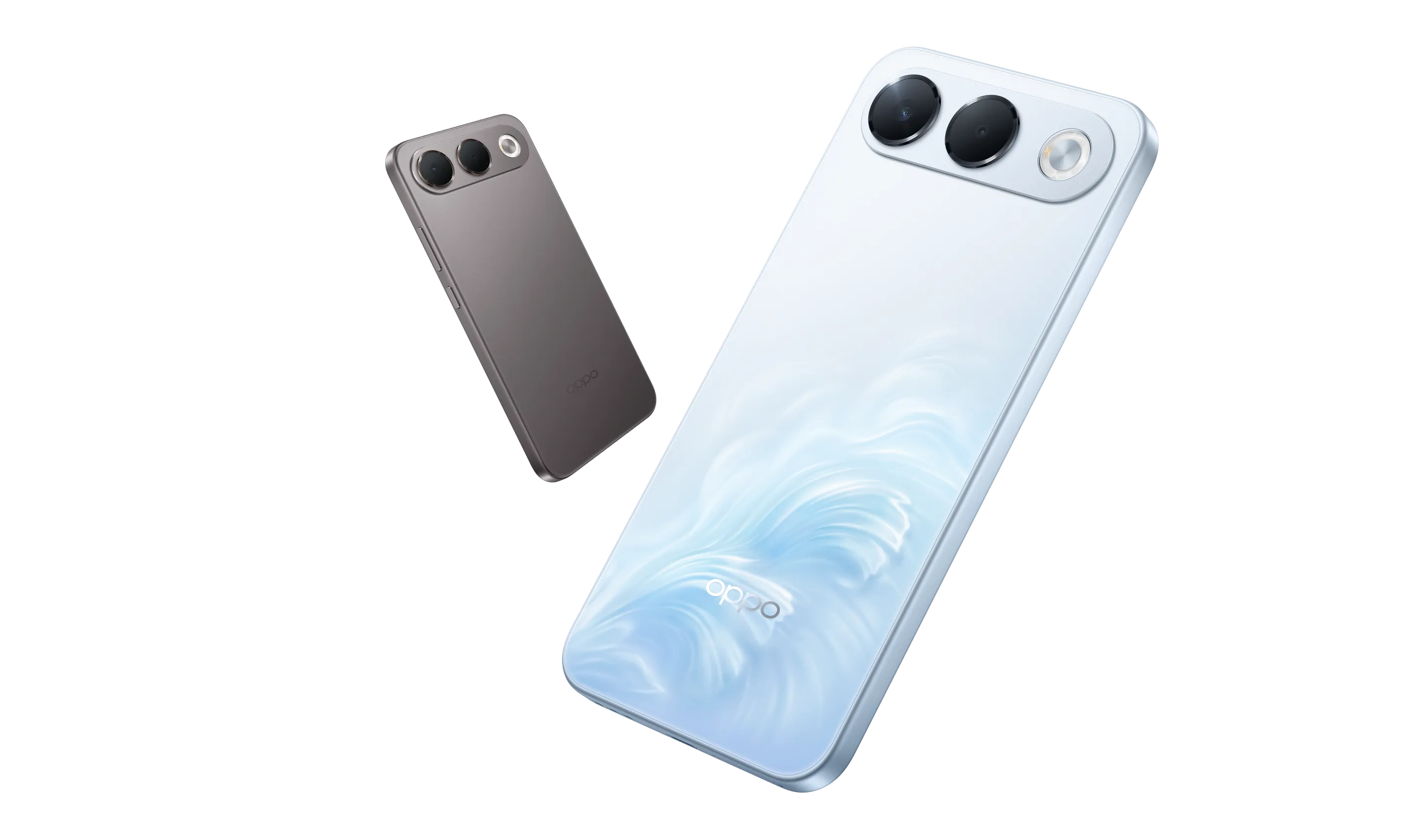 OPPO A7 Pro 5G in Surfing Blue and Shine Titanium